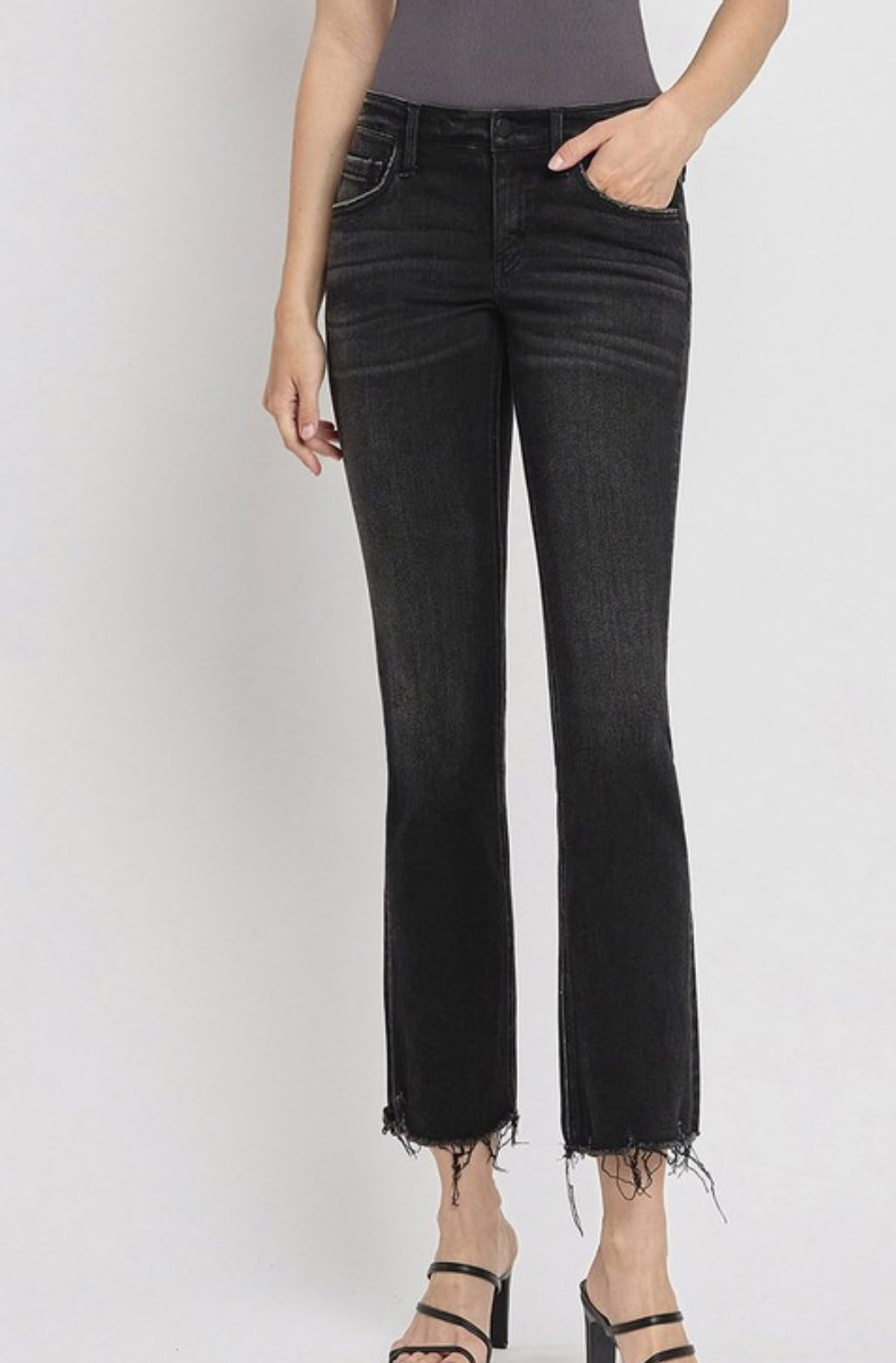 Flying monkey black midrise crop flare