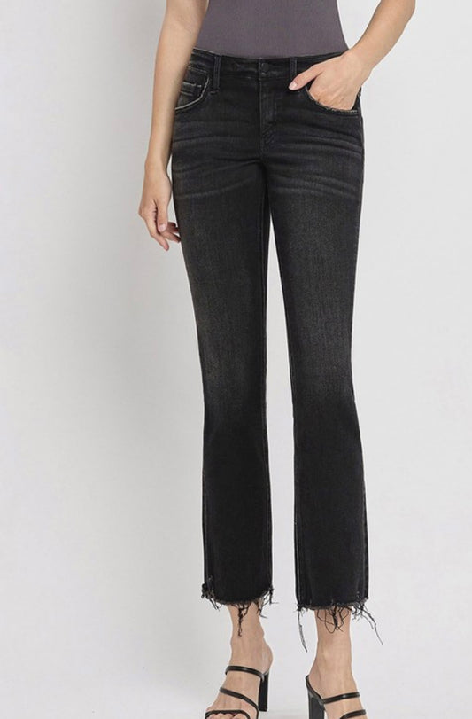 Flying monkey black midrise crop flare