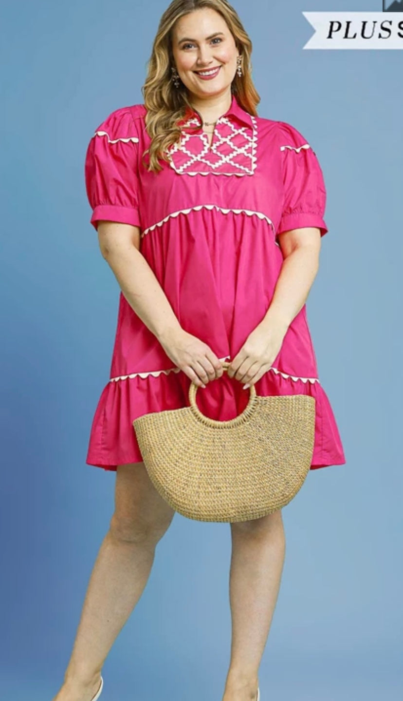 Hot pink curvy dress