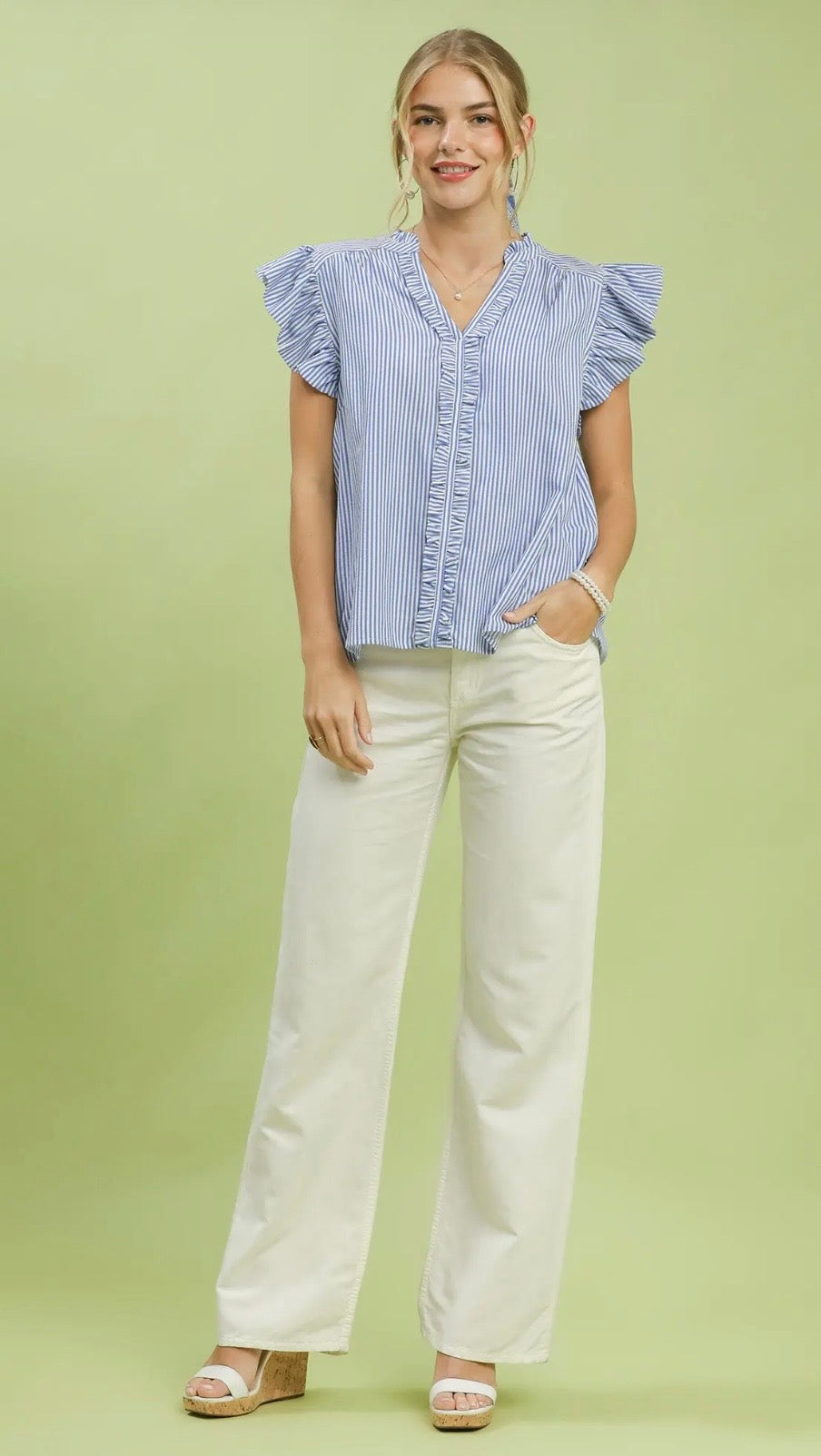 Blue stripe blouse