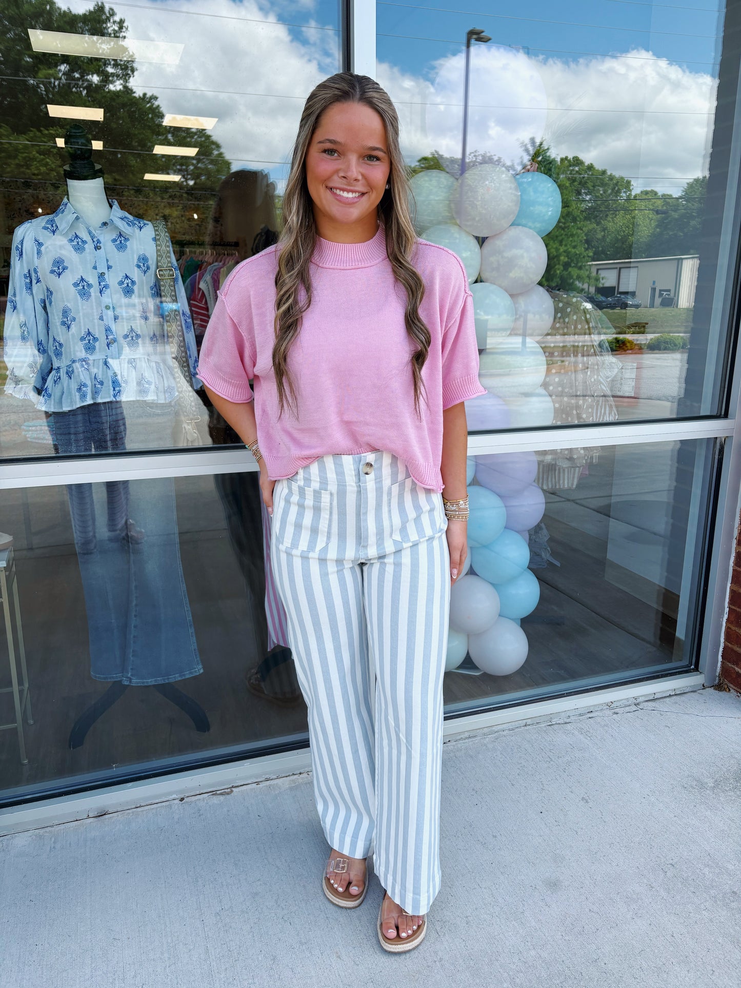 Pink knit top