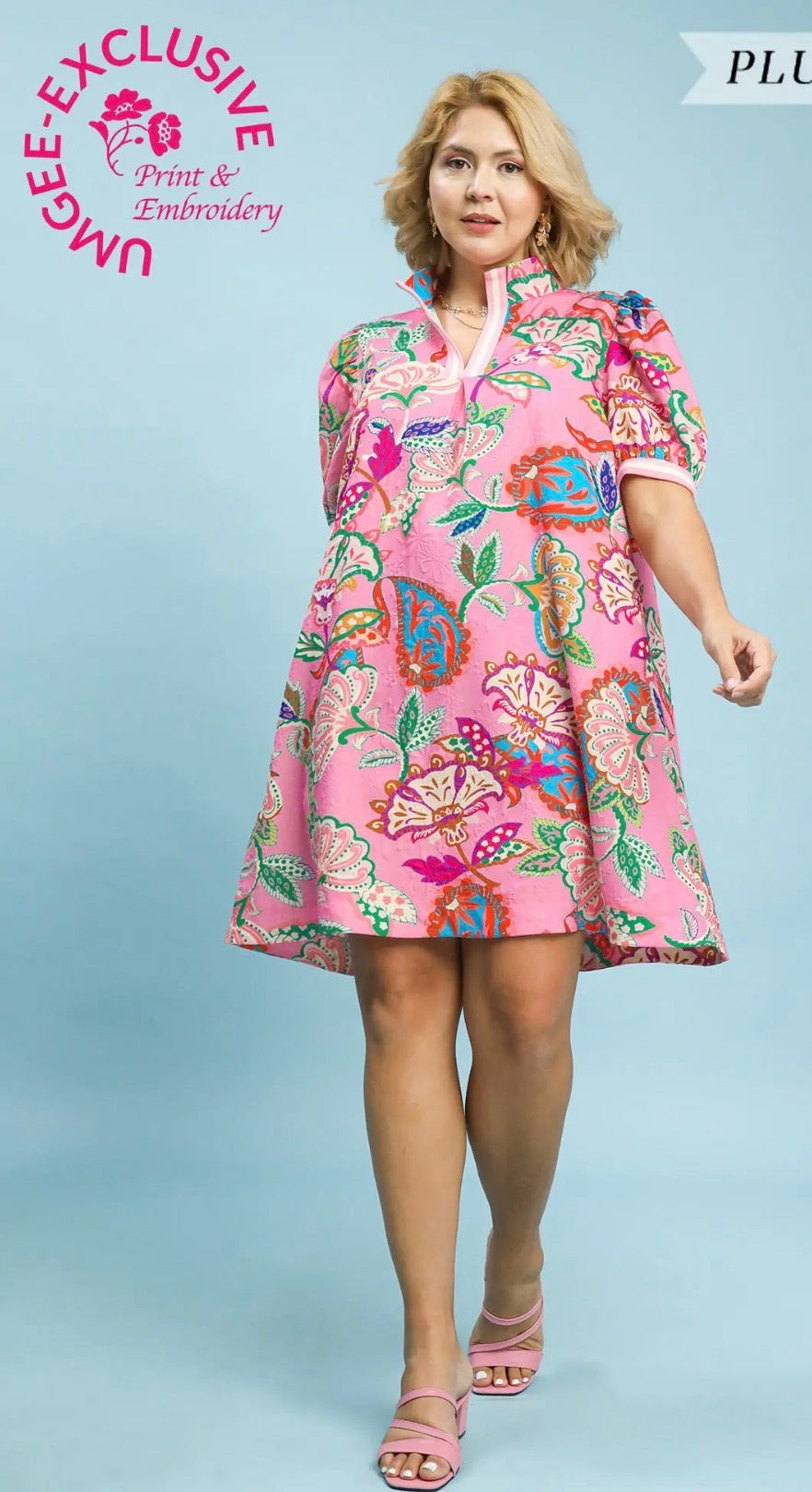 Pink mix curvy dress