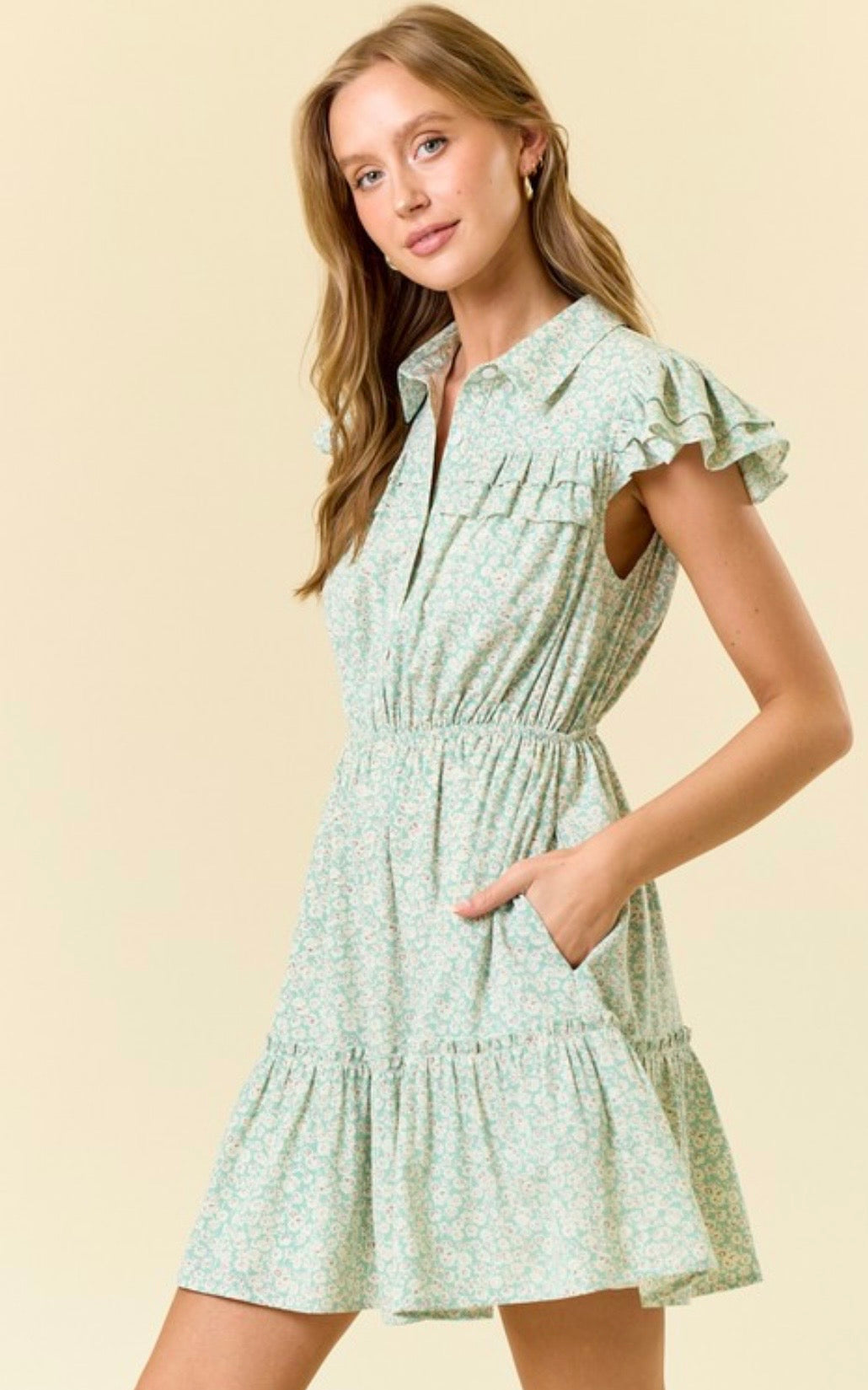 Seafoam floral dress