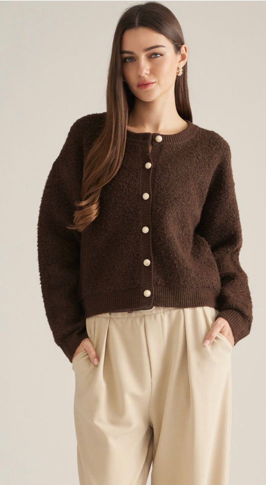 Chocolate button cardigan