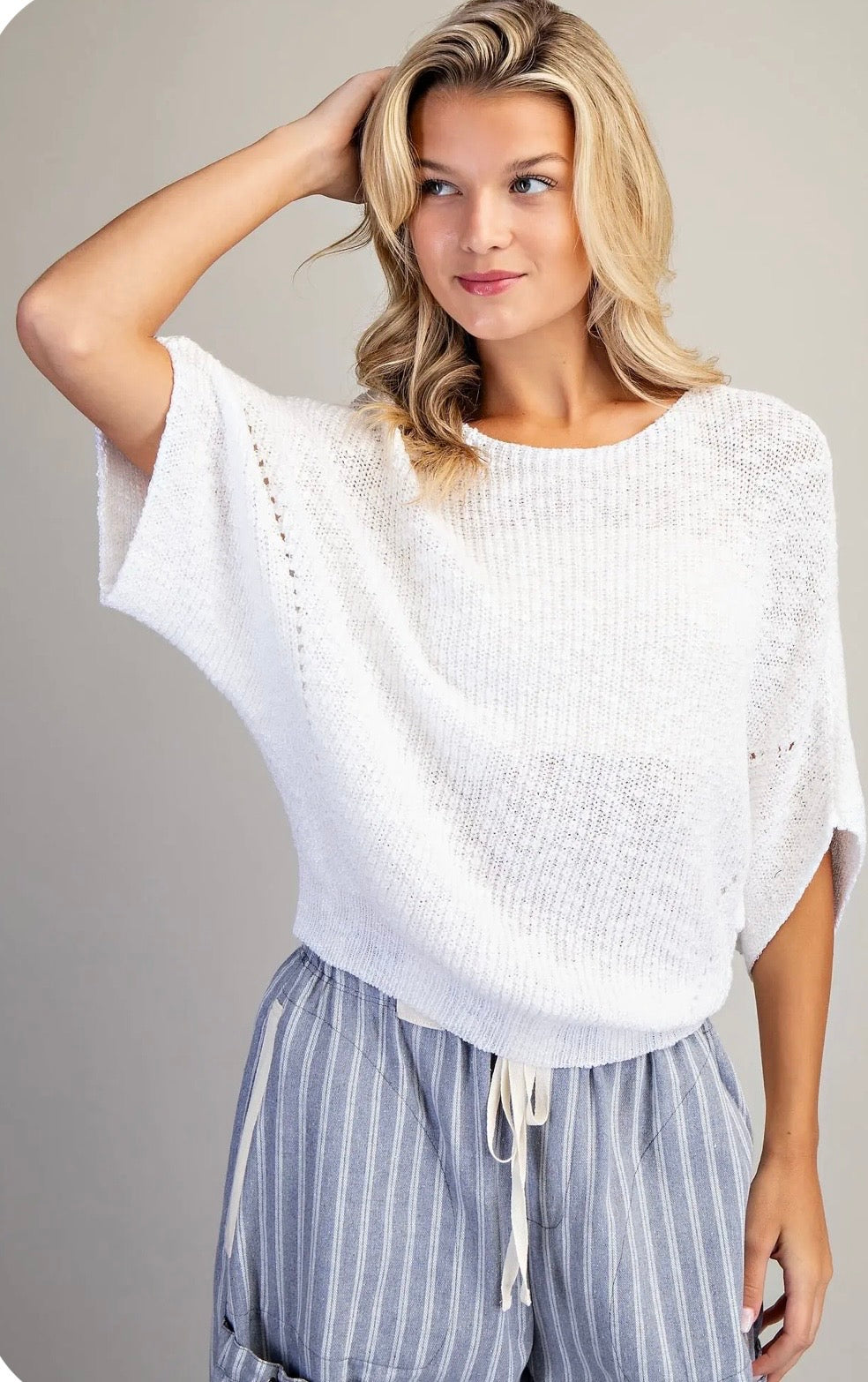 White knit top