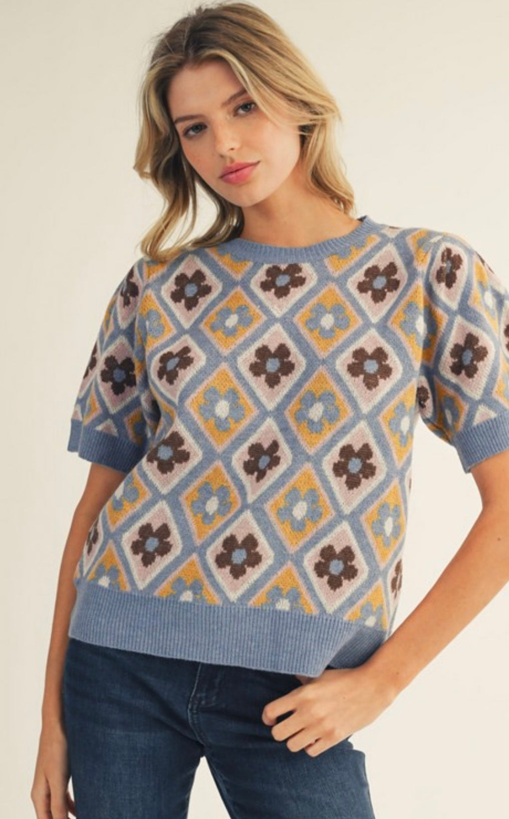 Flower power SS sweater