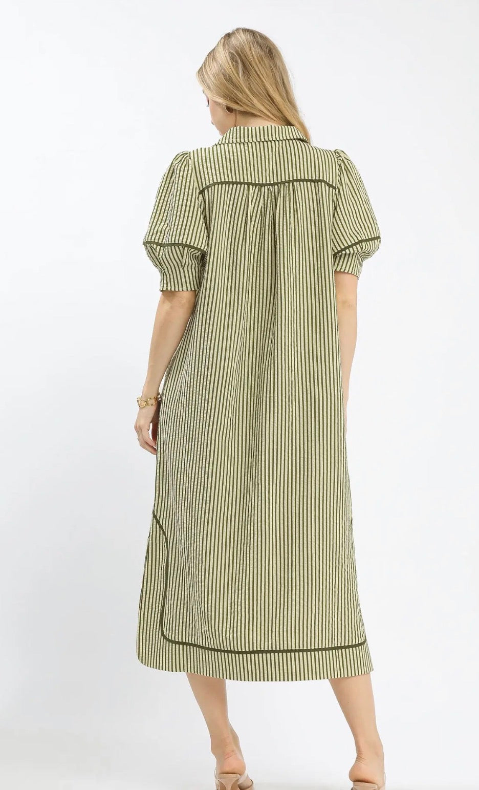 Olive stripe dress