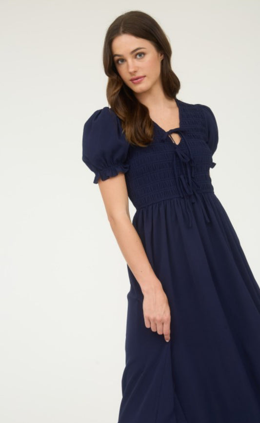 Navy midi dress