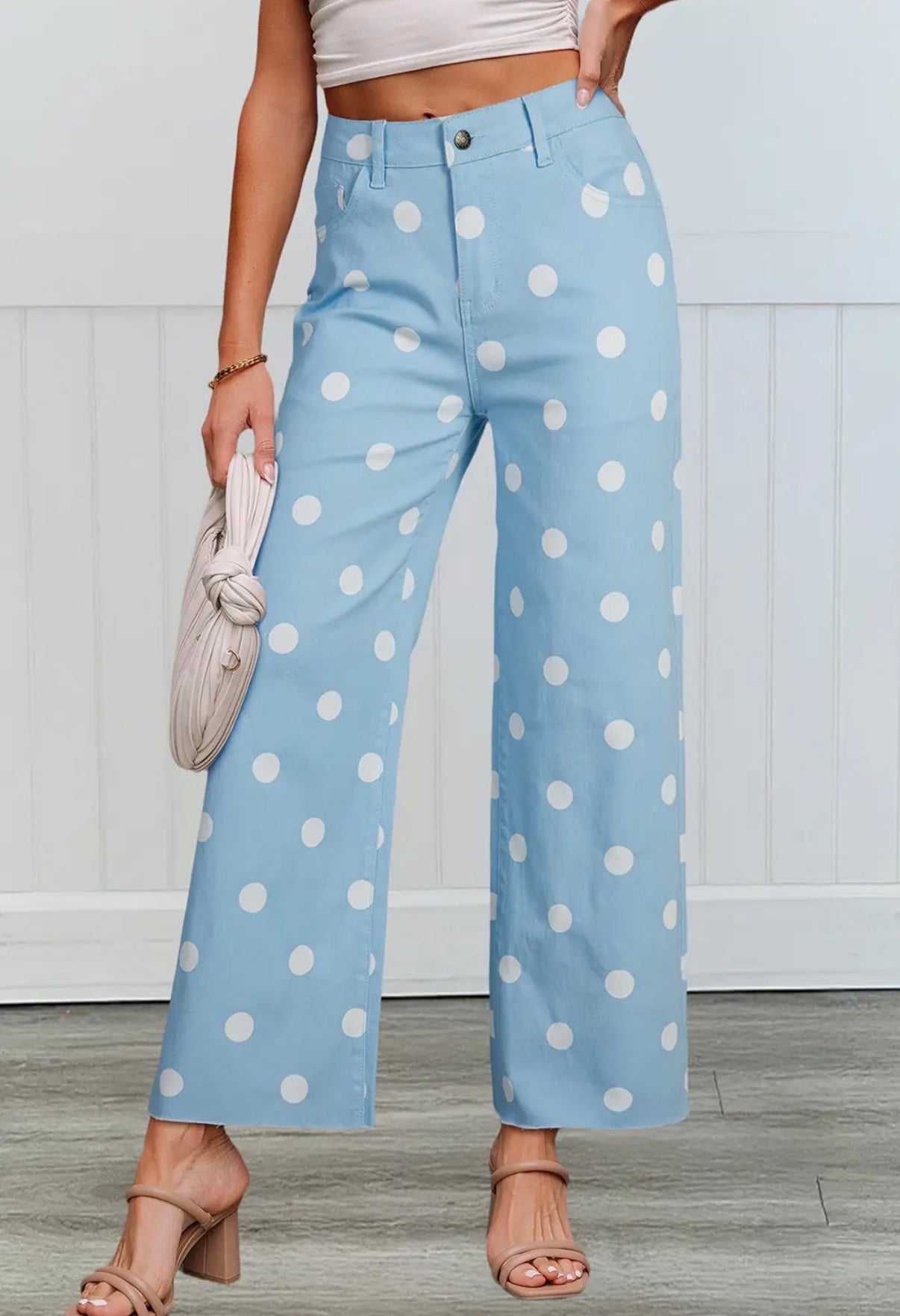 Blue polka dot jeans