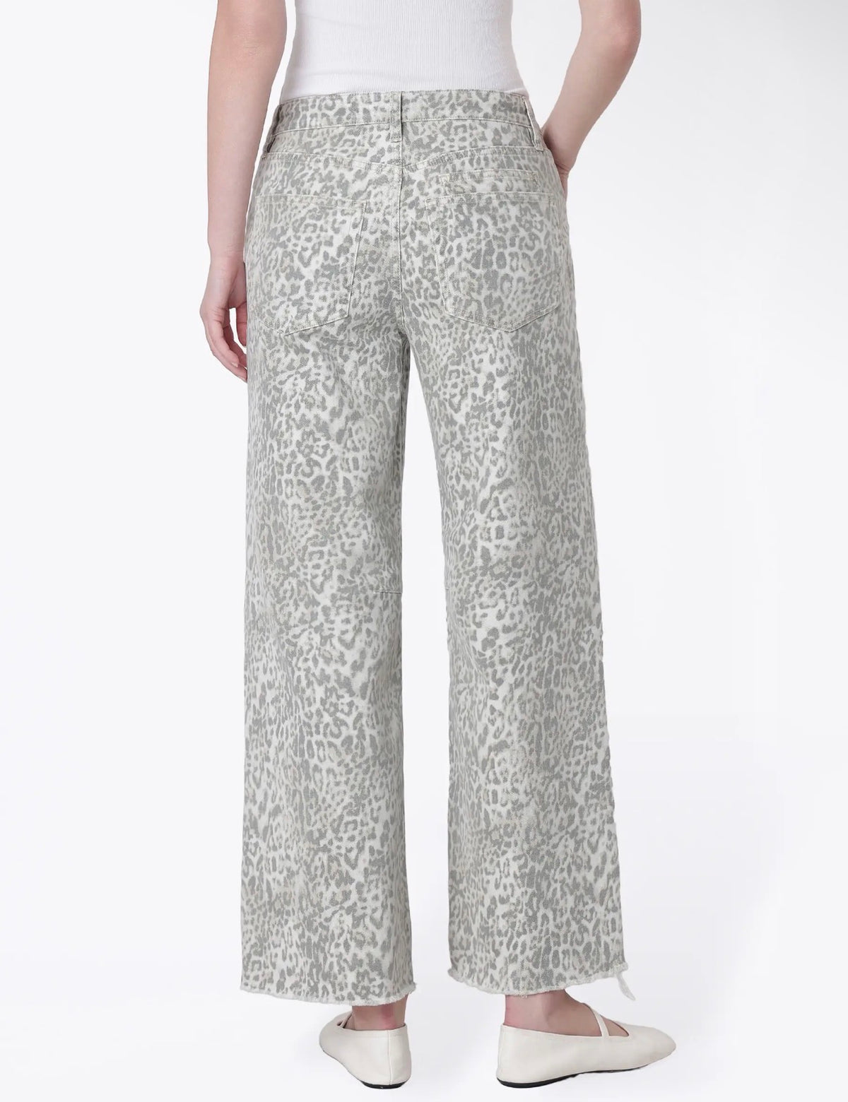 Vervet leopard highrise crop wide drawstring