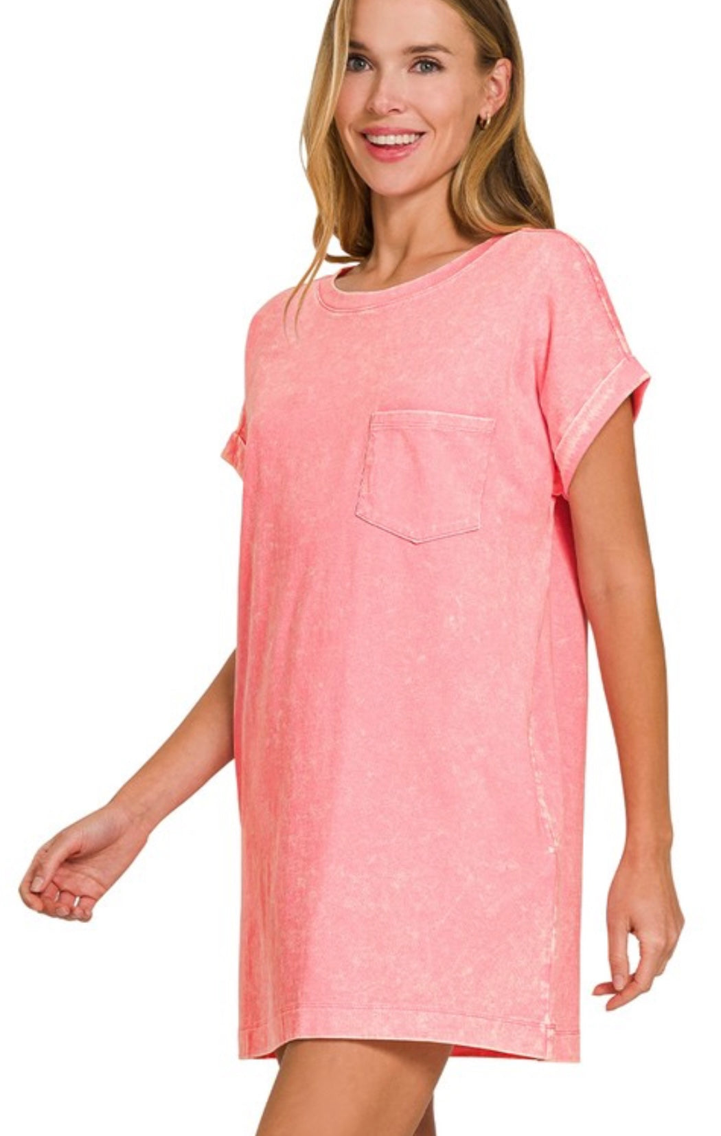 Pink T-shirt dress