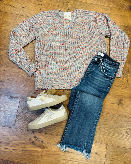 Gray popcorn sweater