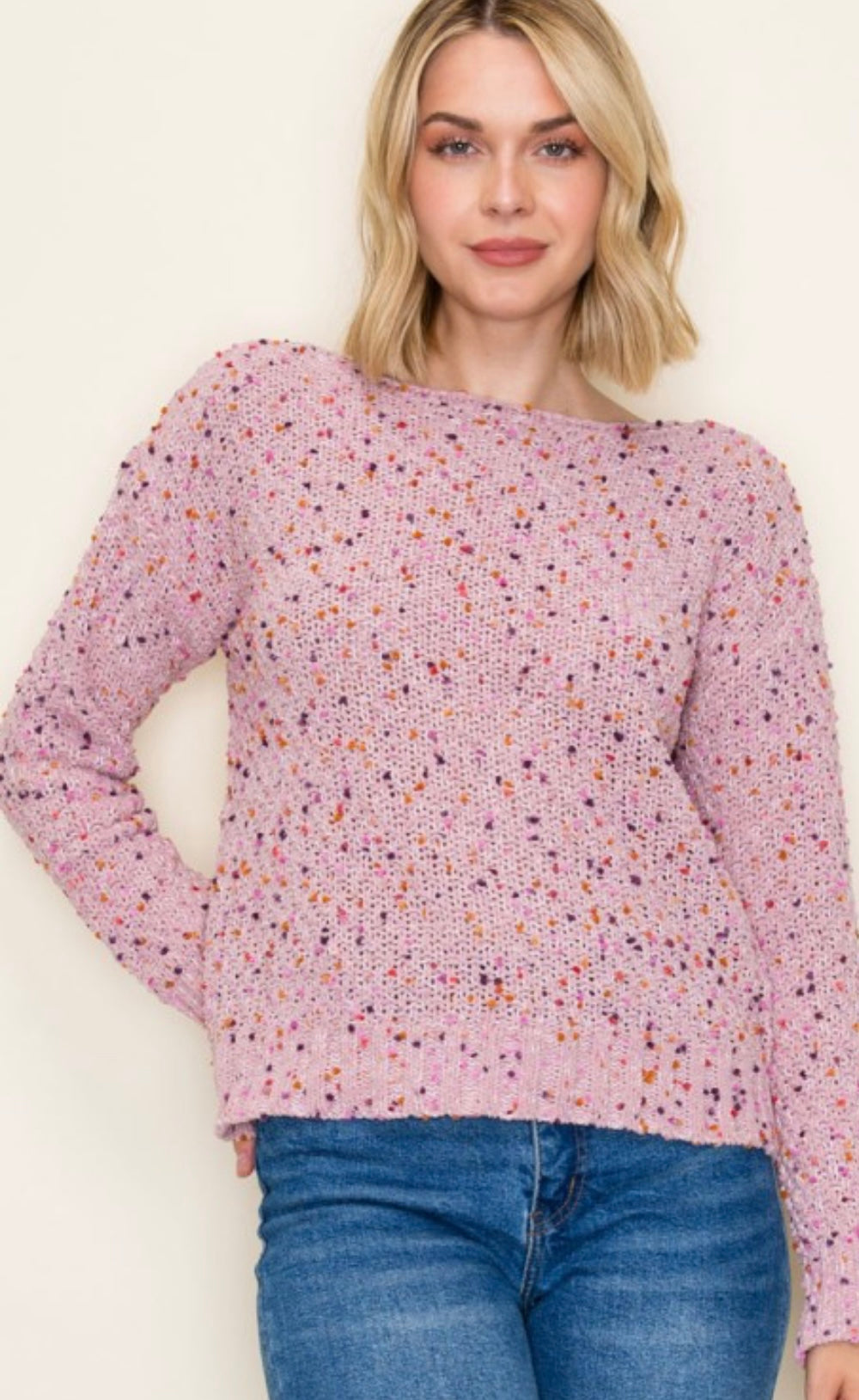 Dusty pink confetti sweater