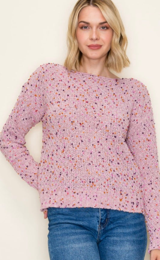 Dusty pink confetti sweater