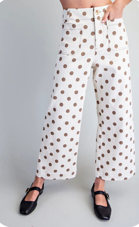 Oatmeal chocolate dot jeans