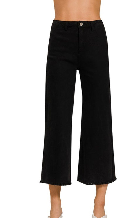 Zenana black cropped jeans