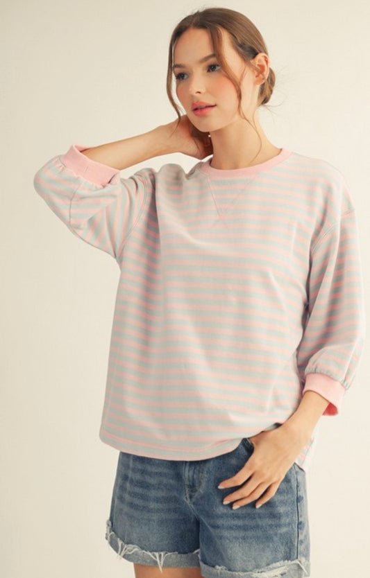 Pink stripe top