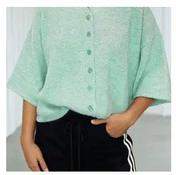 Mint button cardigan