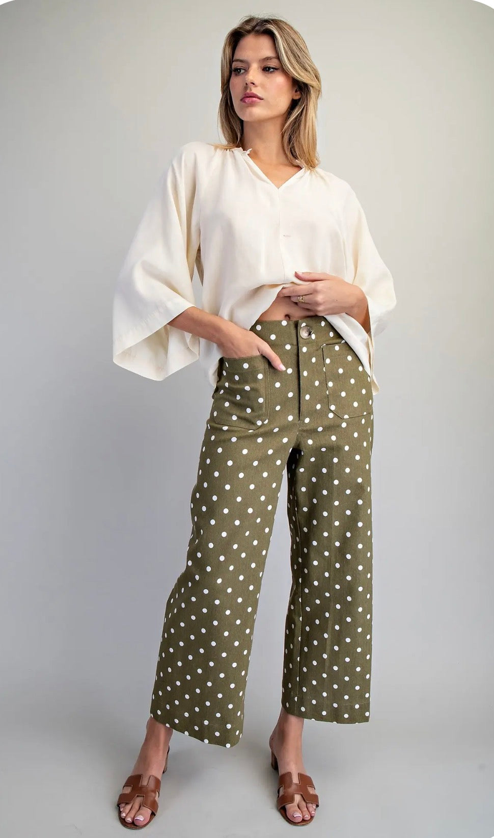 Olive dot jeans