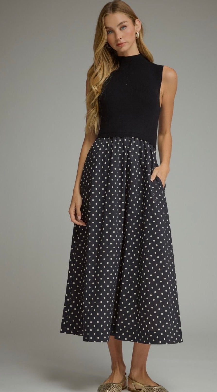 Sarah Black dot dress