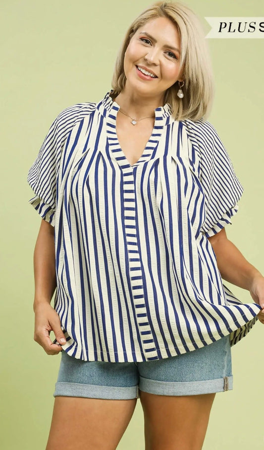 Blue stripe top