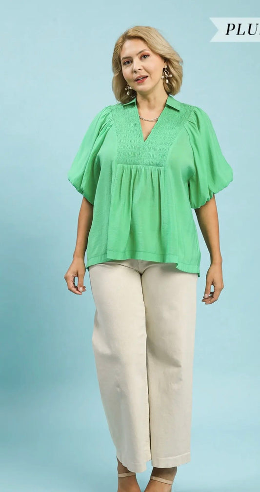 Mint green curvy top