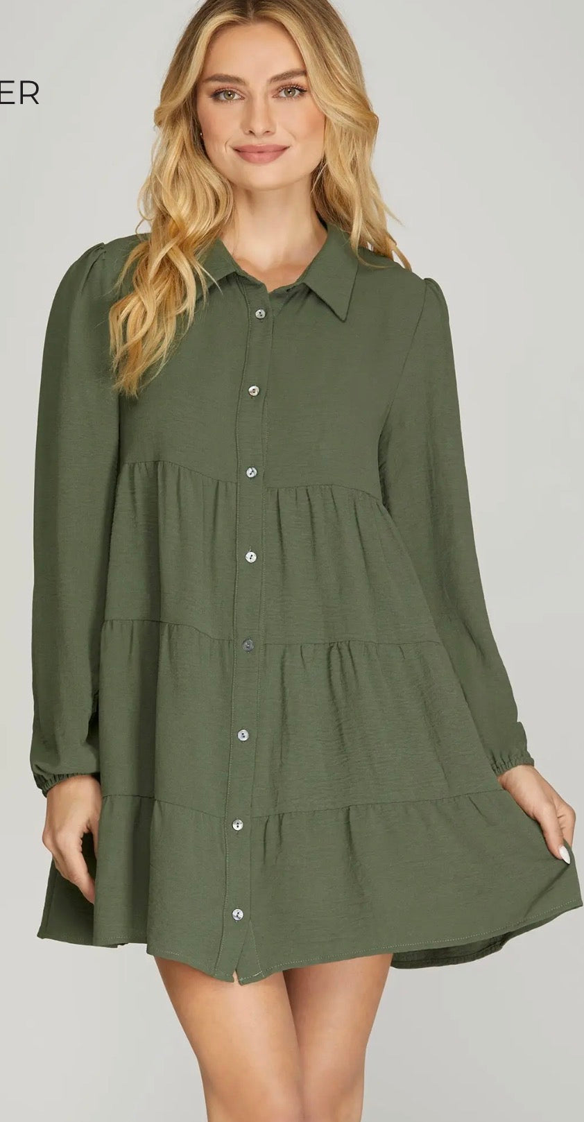 Olive shift dress