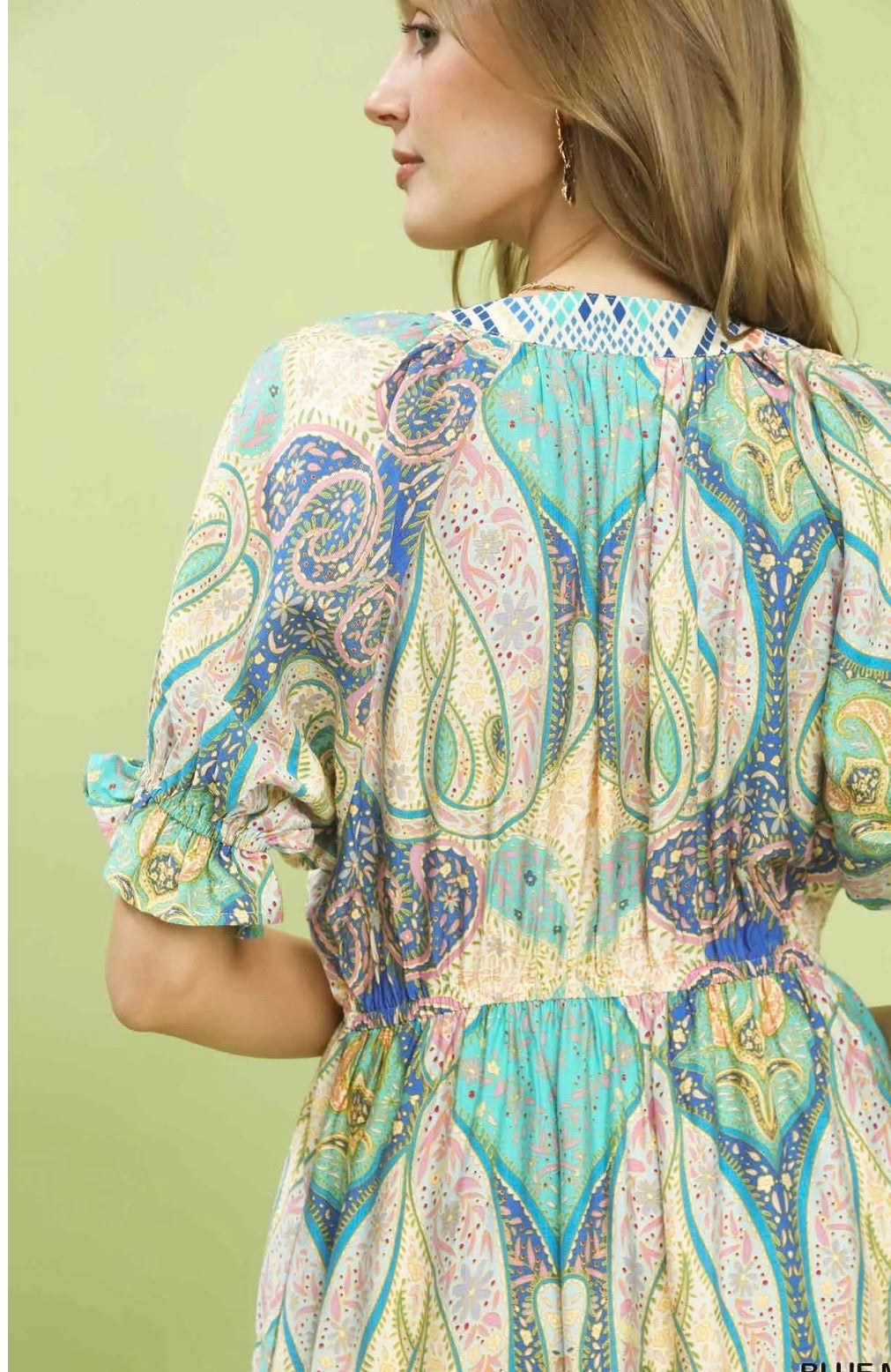 Blue mix paisley dress