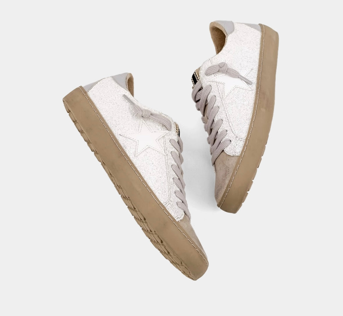 Paula white glitter sneakers