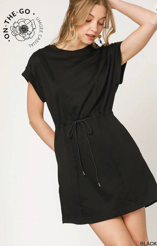 Black casual tie dress