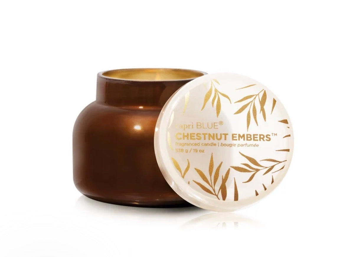 Capri blue chestnut embers