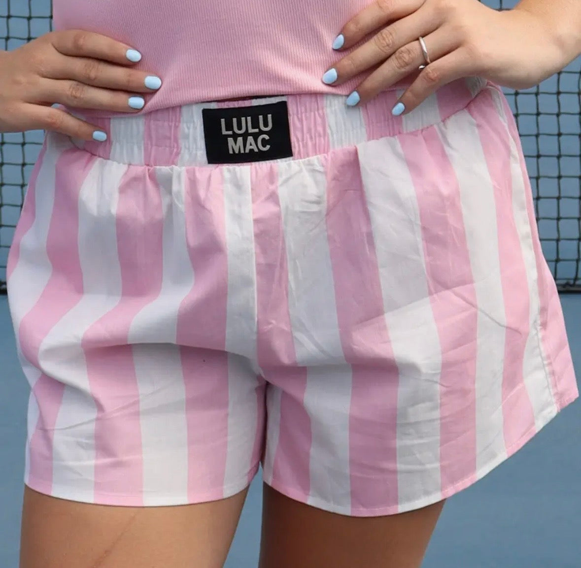Lulu Mac pink stripe boxer shorts