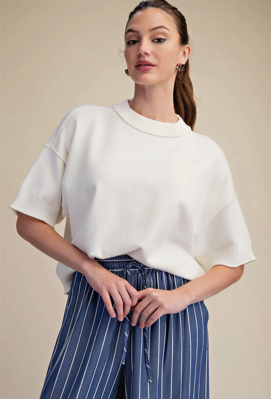 Ivory crew neck sweater