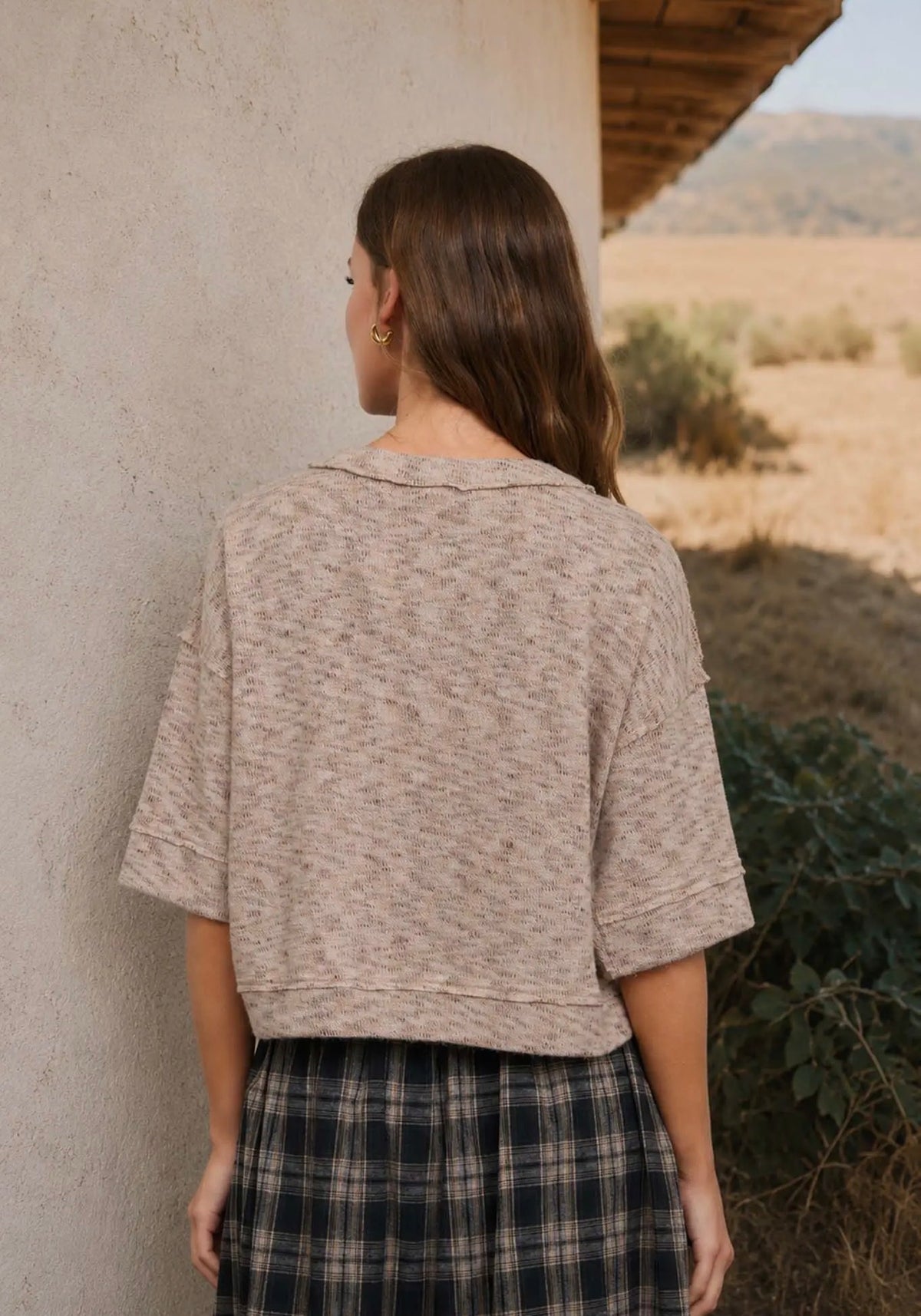 Marley taupe button sweater