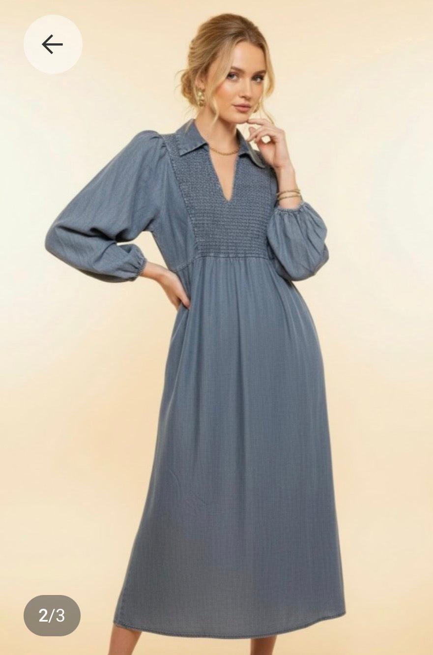 Curvy denim dress