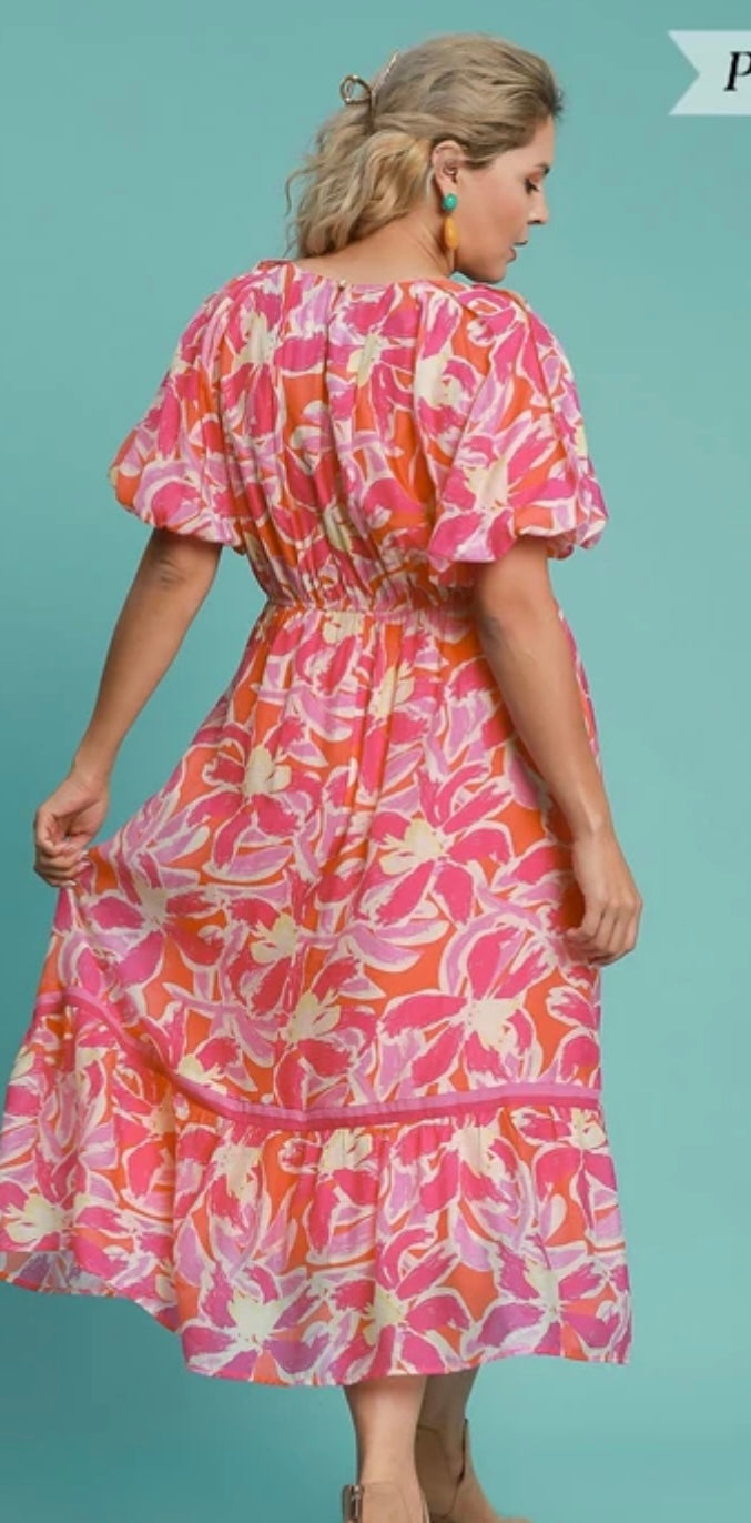 Magenta mix curvy dress