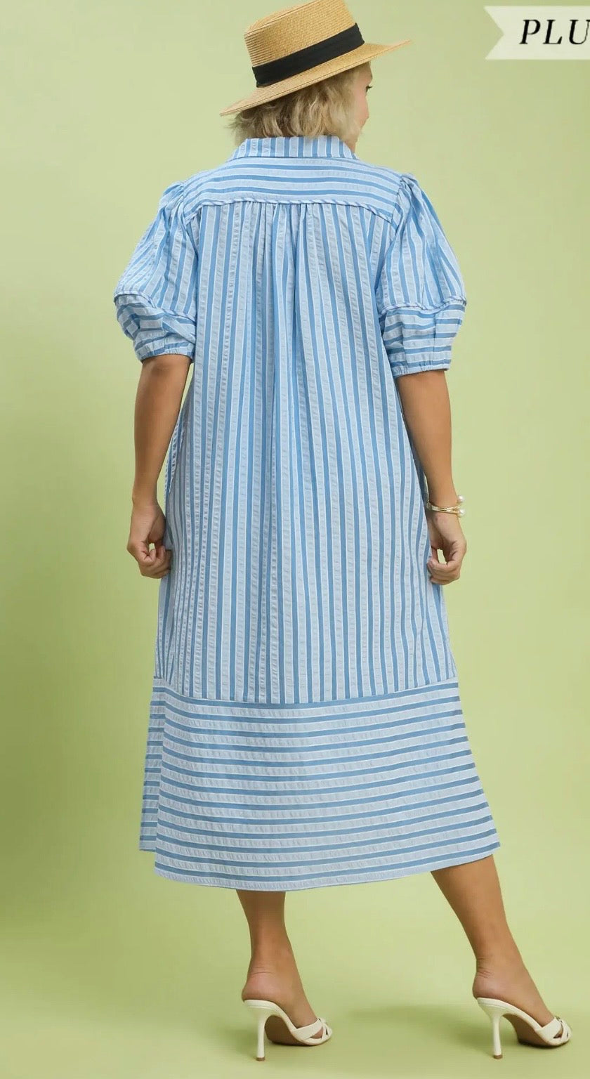 Blue stripe curvy dress