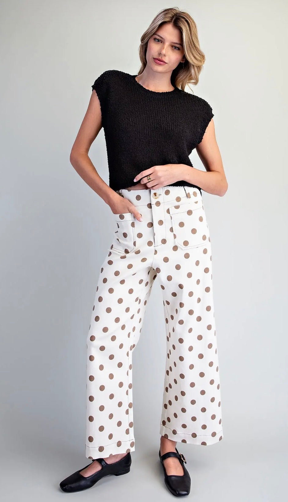 Oatmeal chocolate dot jeans