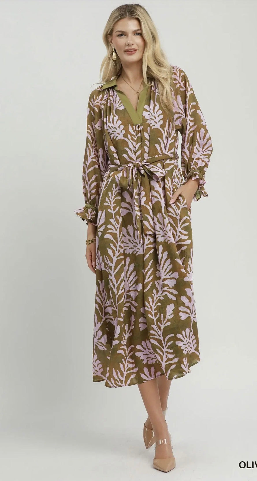 Hailey olive dress