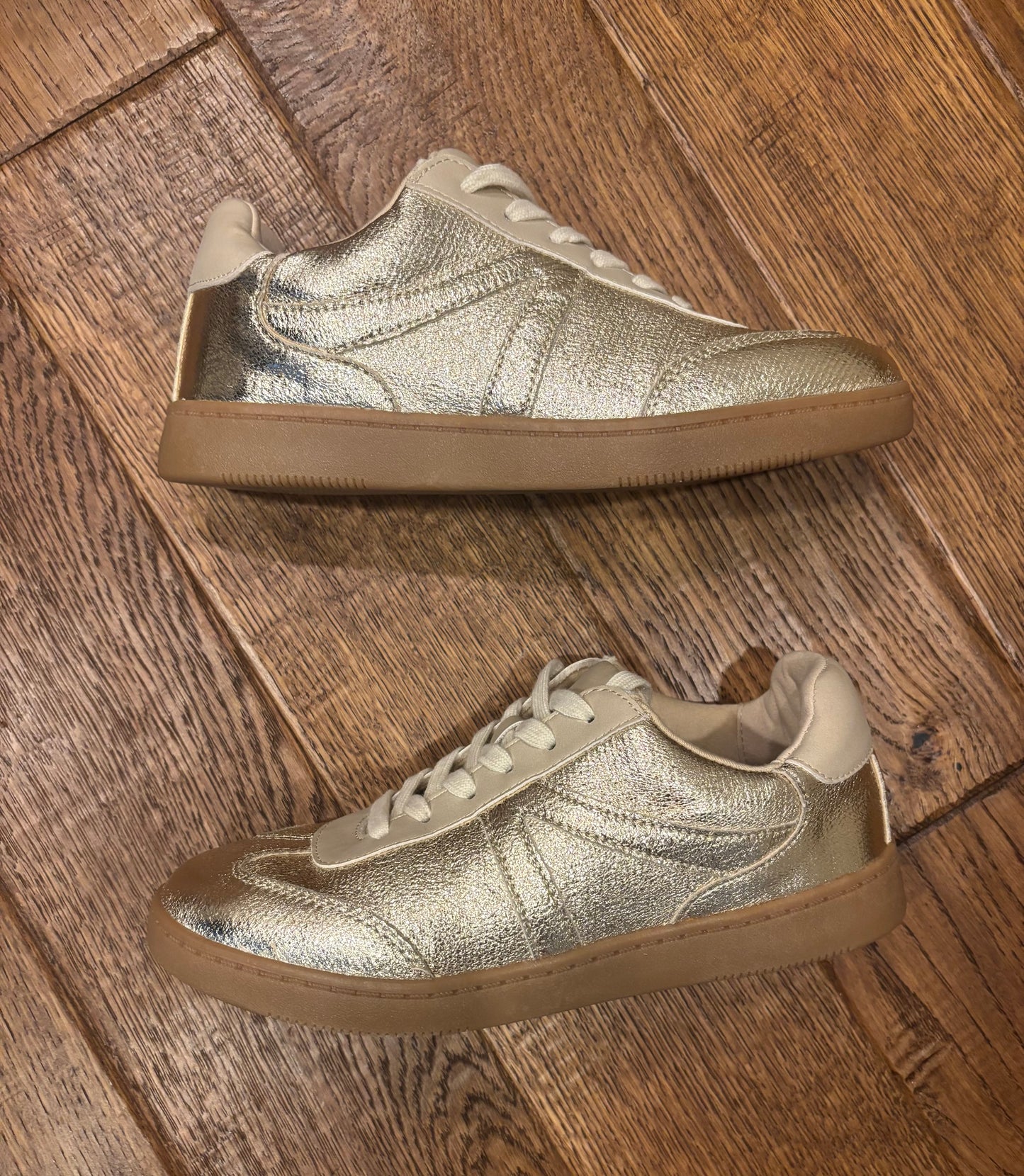 Golden sneakers