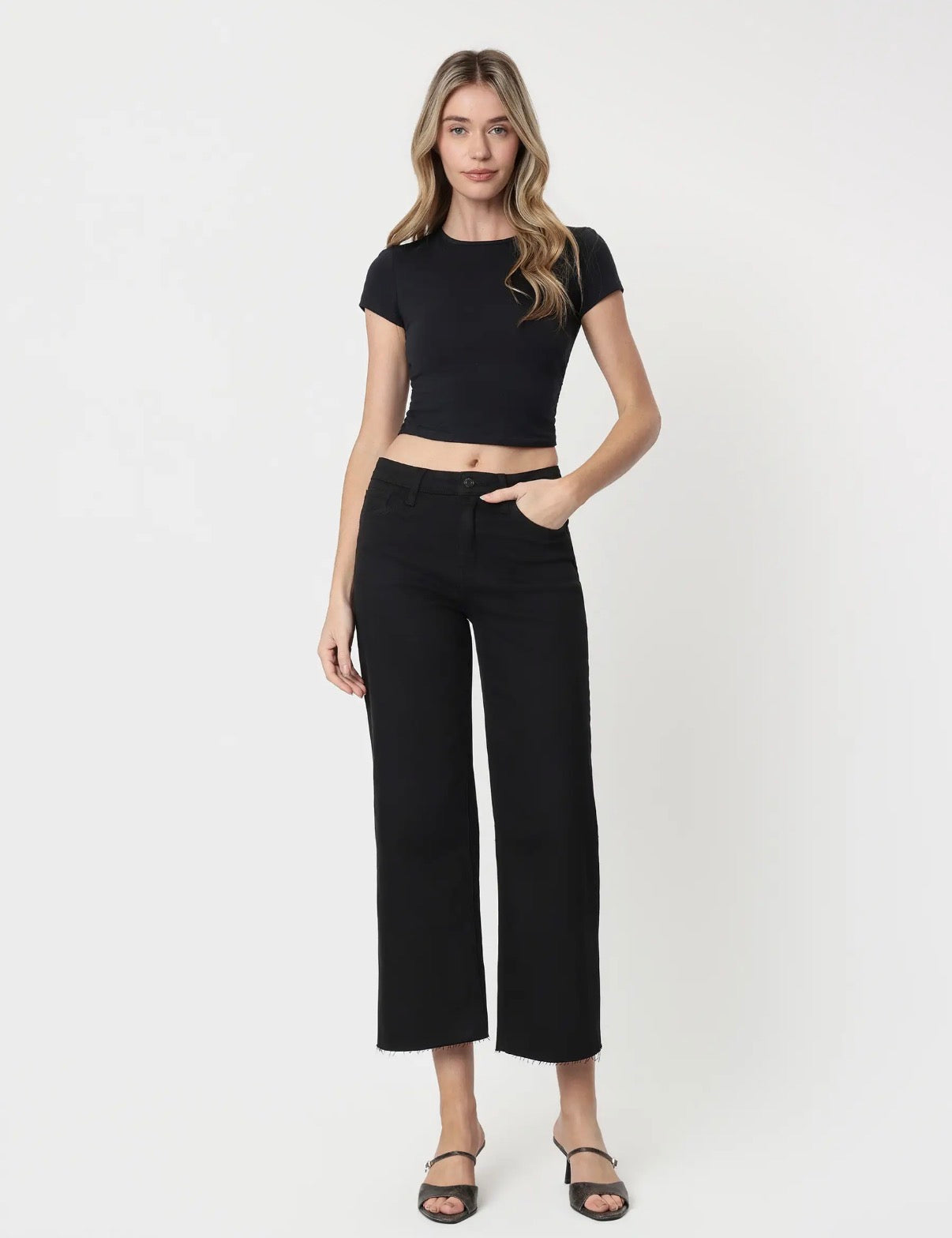 Vervet high rise crop wide leg