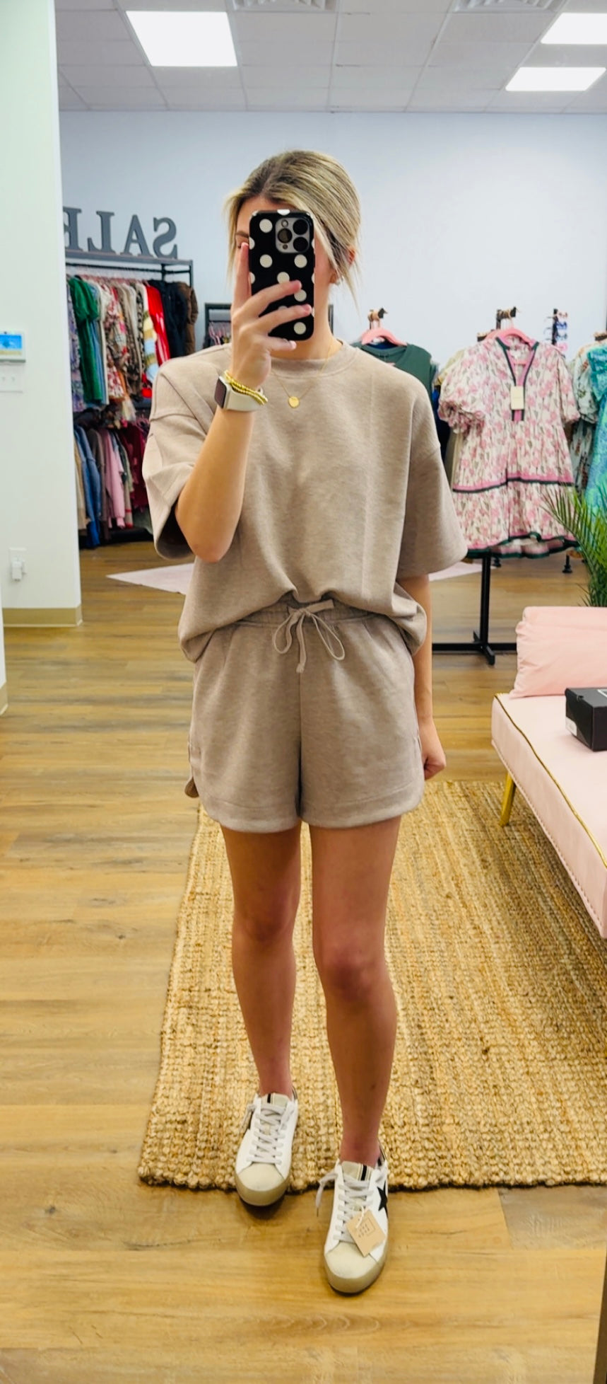 Heather gray short set