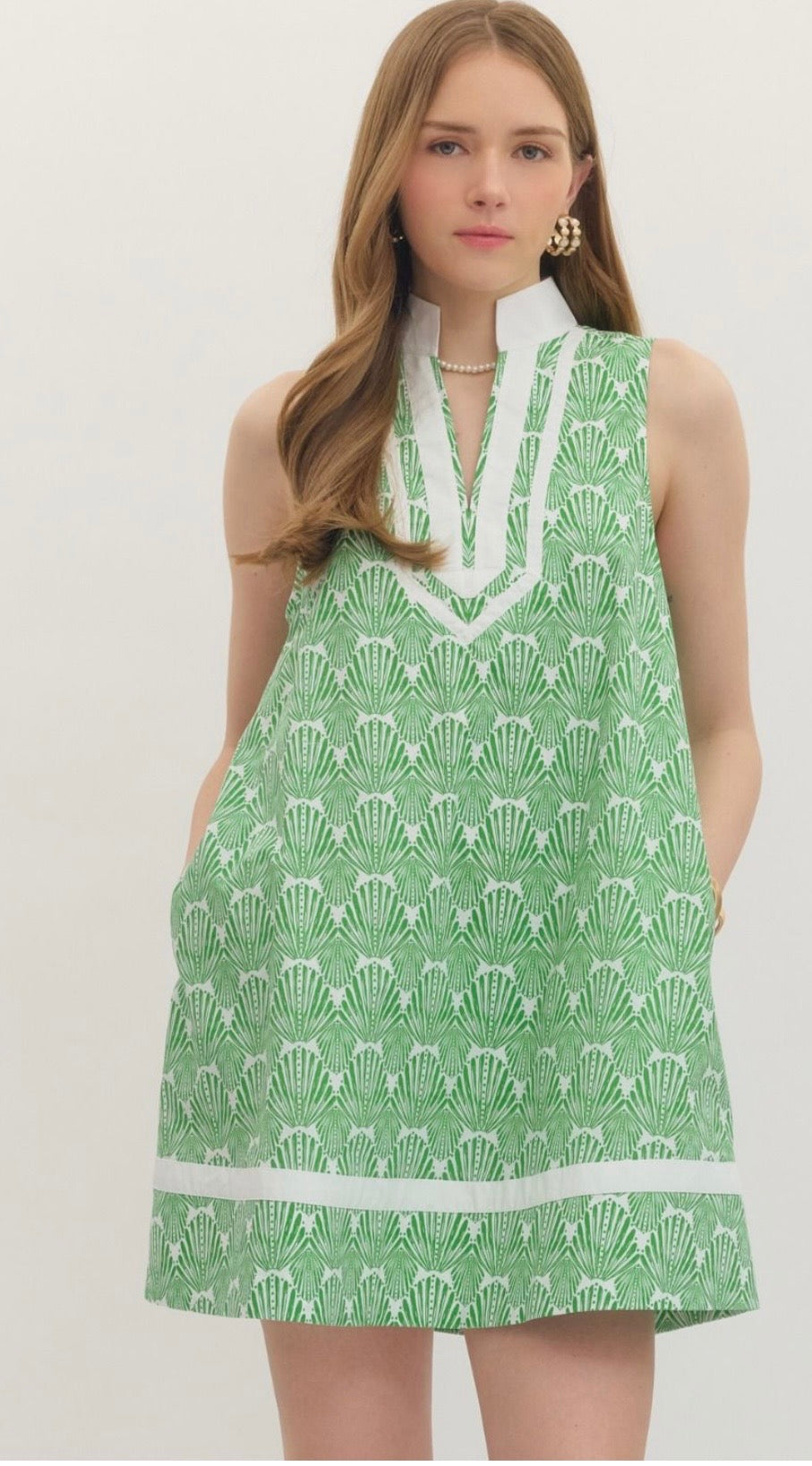 Shell green dress