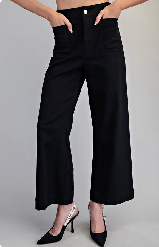 Black cropped denim