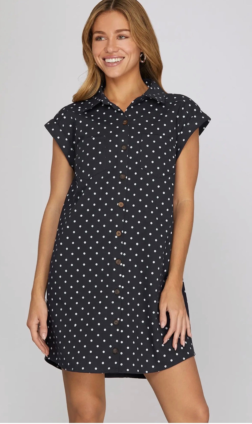 Navy dot dress