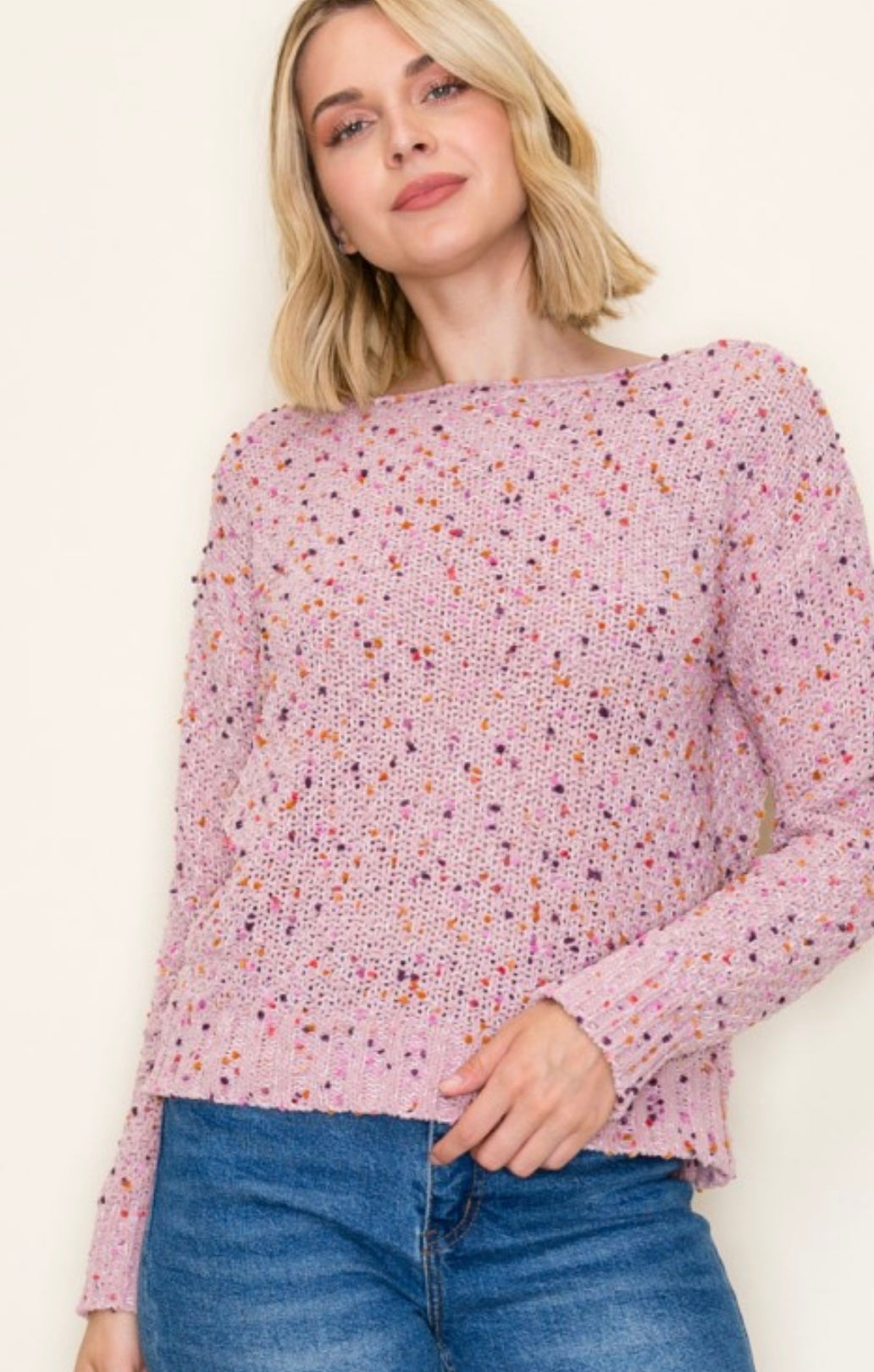 Dusty pink confetti sweater