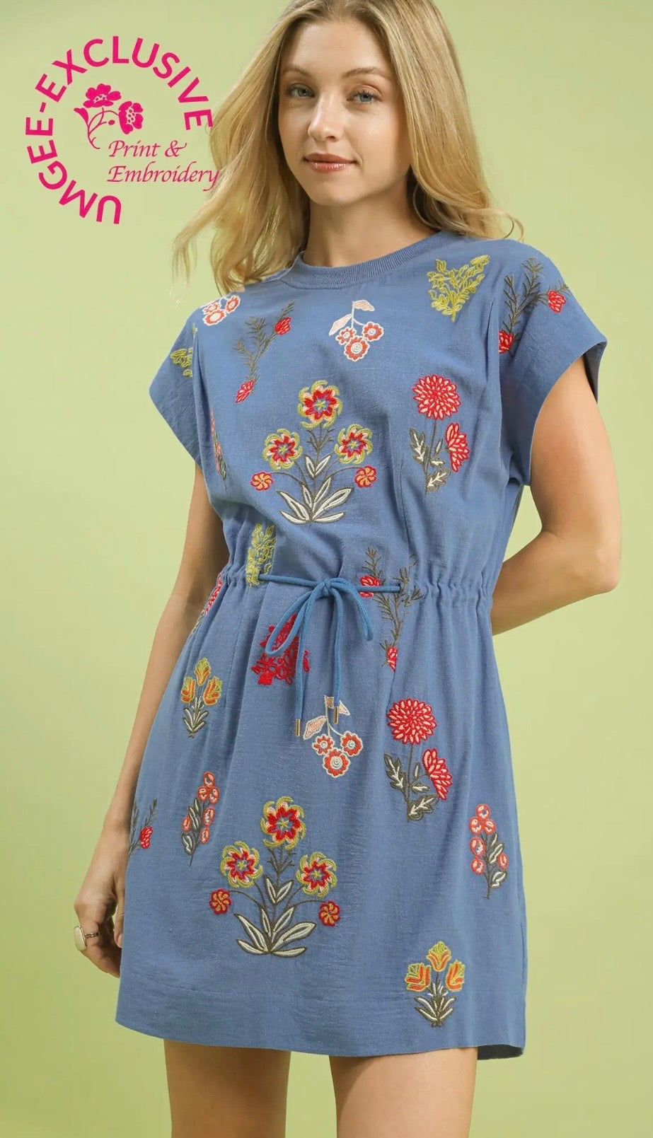 Denim floral dress