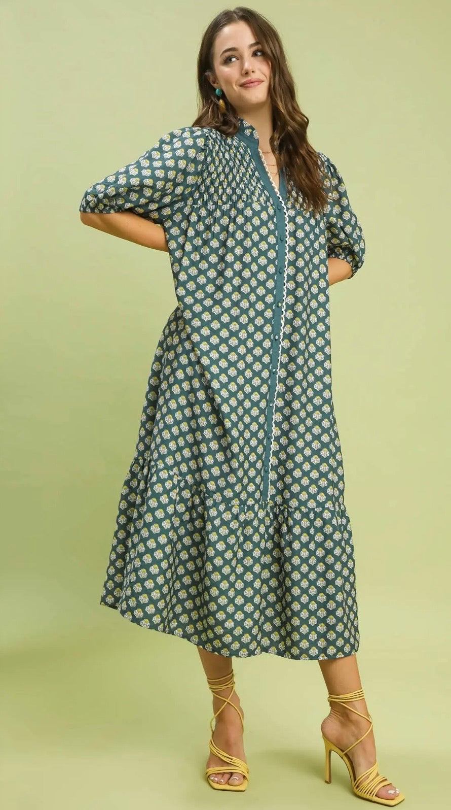 Teal mix dress
