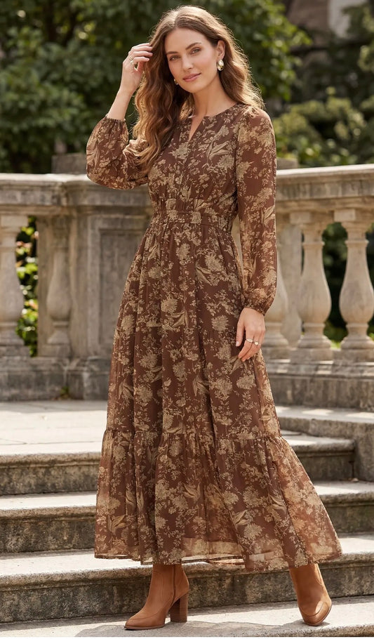 Fall floral dress