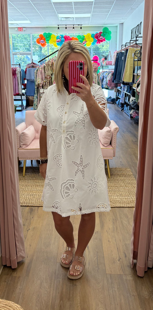 Seashell off white dress